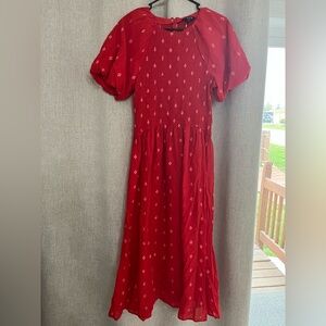 J. Crew Red Patterned Maxi Dress